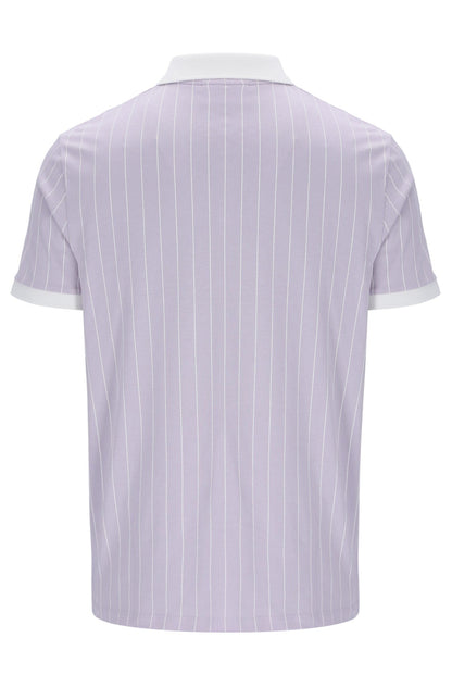 Misty Lilac BB1 Classic Vintage Striped Polo - Misty Lilac