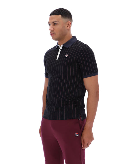 Black BB1 Classic Vintage Striped Polo - Black