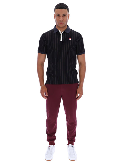 Black BB1 Classic Vintage Striped Polo - Black