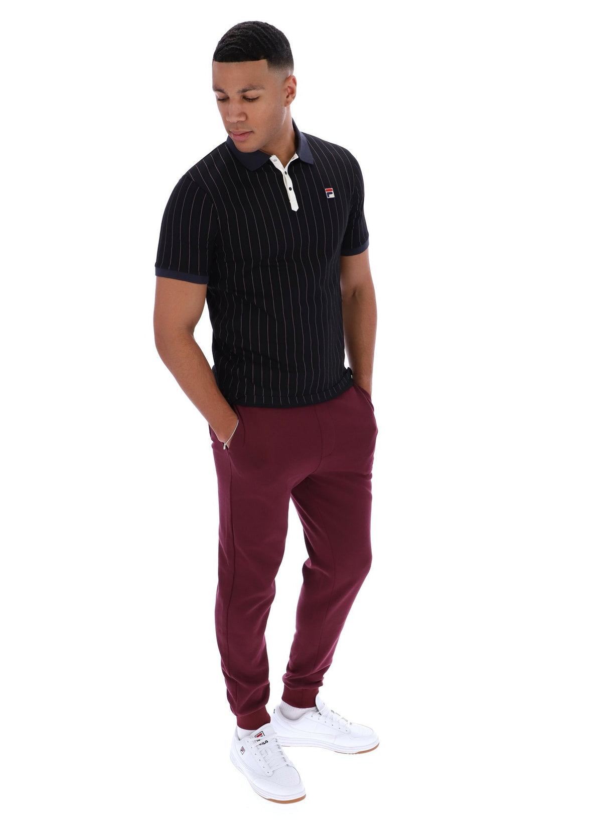 Black BB1 Classic Vintage Striped Polo - Black