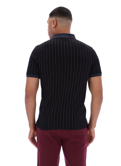 Black BB1 Classic Vintage Striped Polo - Black