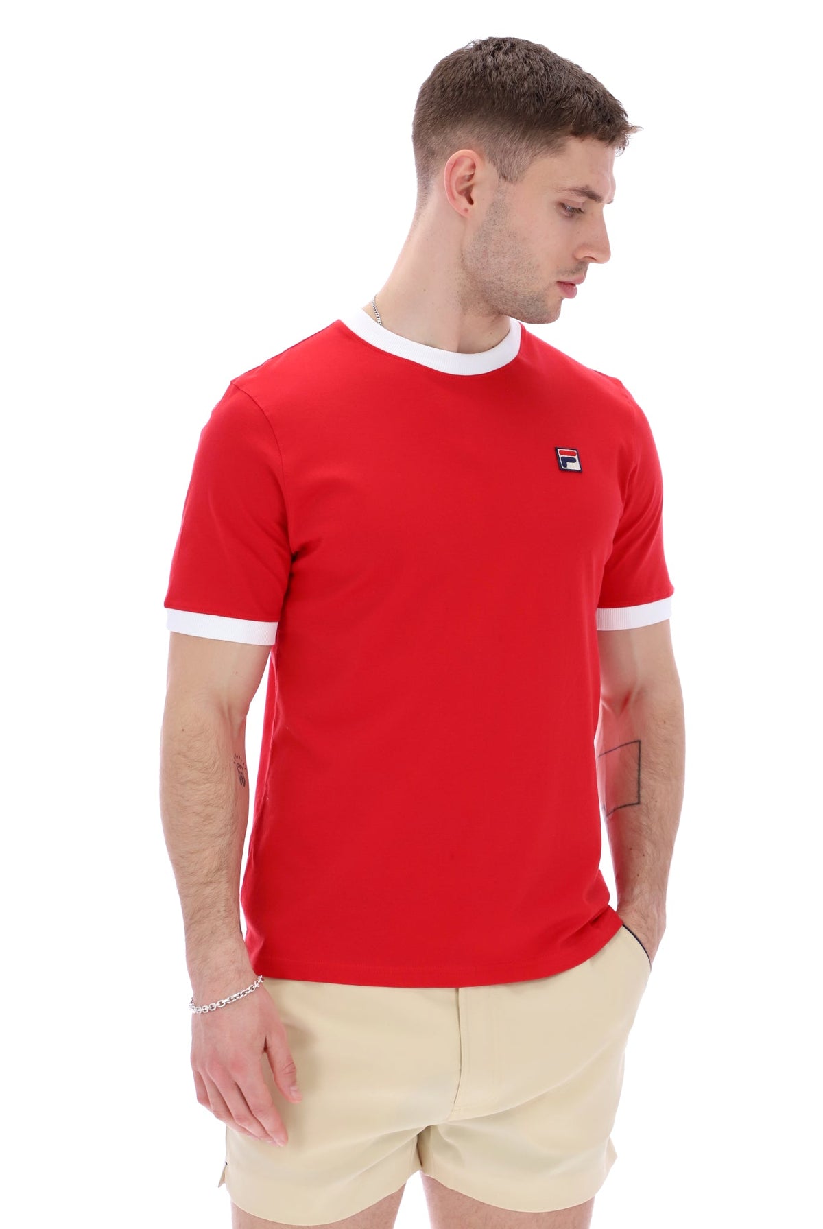 Chinese Red Marconi Essential Ringer T-Shirt - Chinese Red