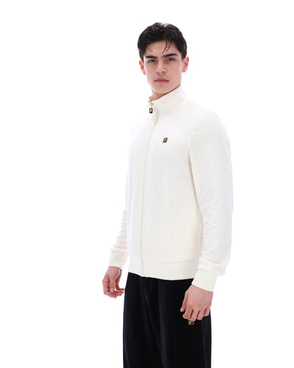 Coconut Milk Hanay Embossed Diamond Jacket - White