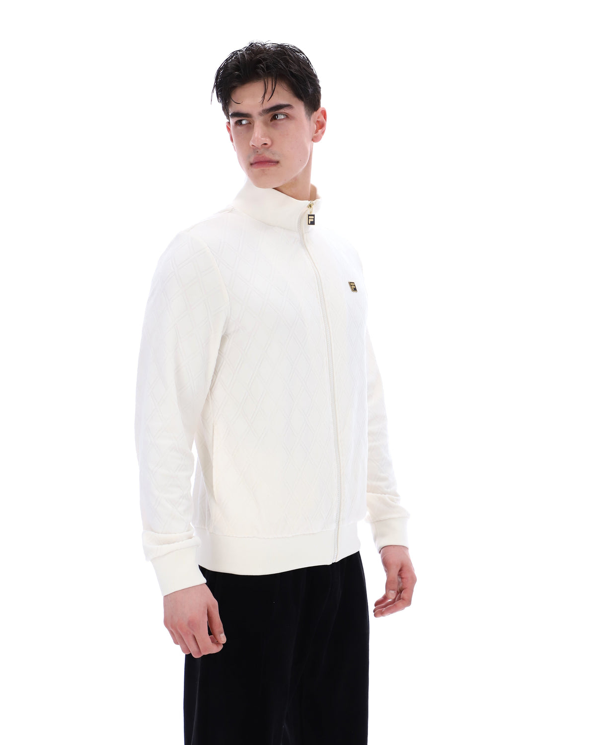 Coconut Milk Hanay Embossed Diamond Jacket - White