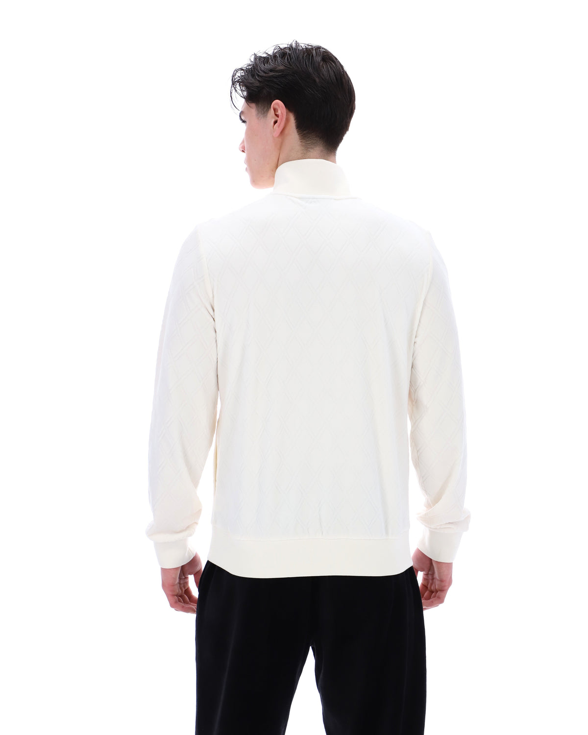 Coconut Milk Hanay Embossed Diamond Jacket - White