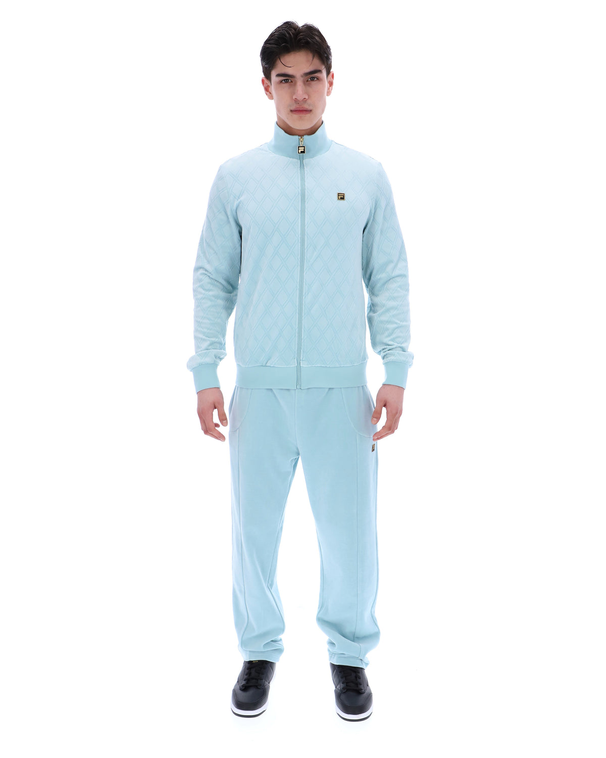 Sterling Blue Hanay Embossed Diamond Jacket - Baby Blue