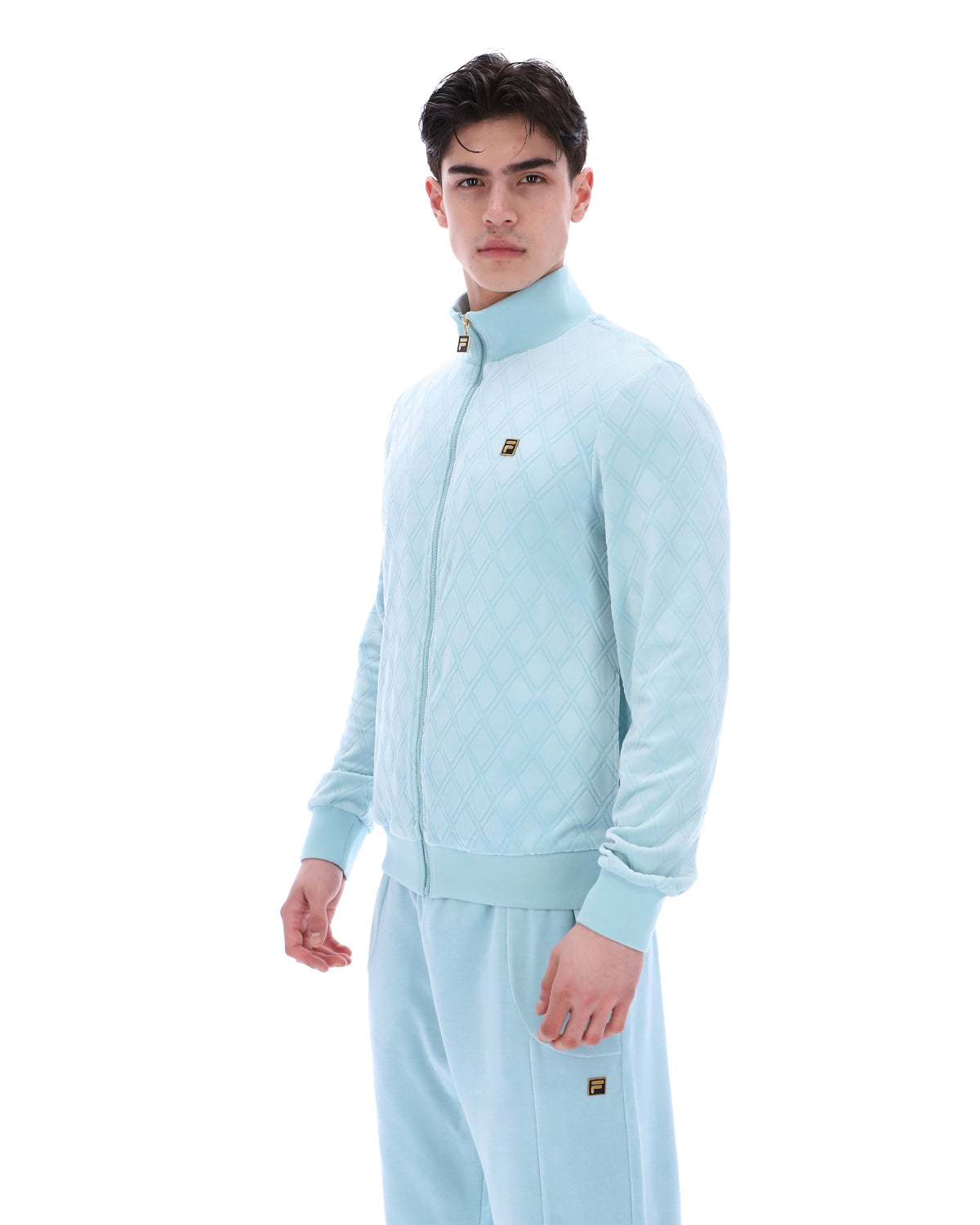 Sterling Blue Hanay Embossed Diamond Jacket - Baby Blue