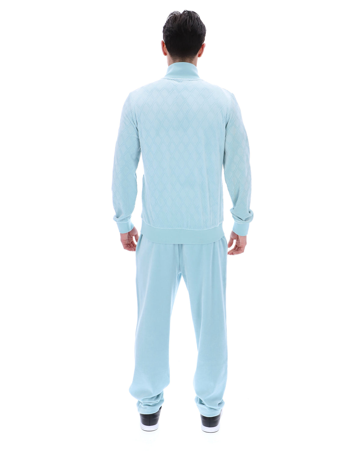Sterling Blue Hanay Embossed Diamond Jacket - Baby Blue