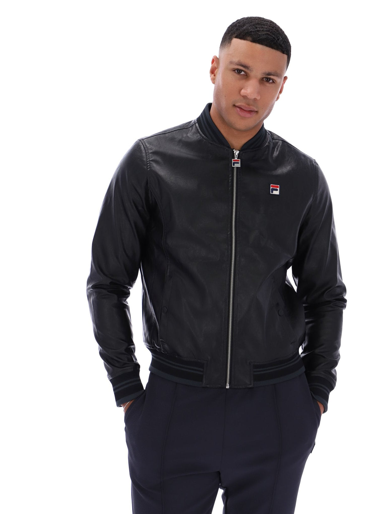 Black Malyk Archive Influence Faux Leather Jacket - Black