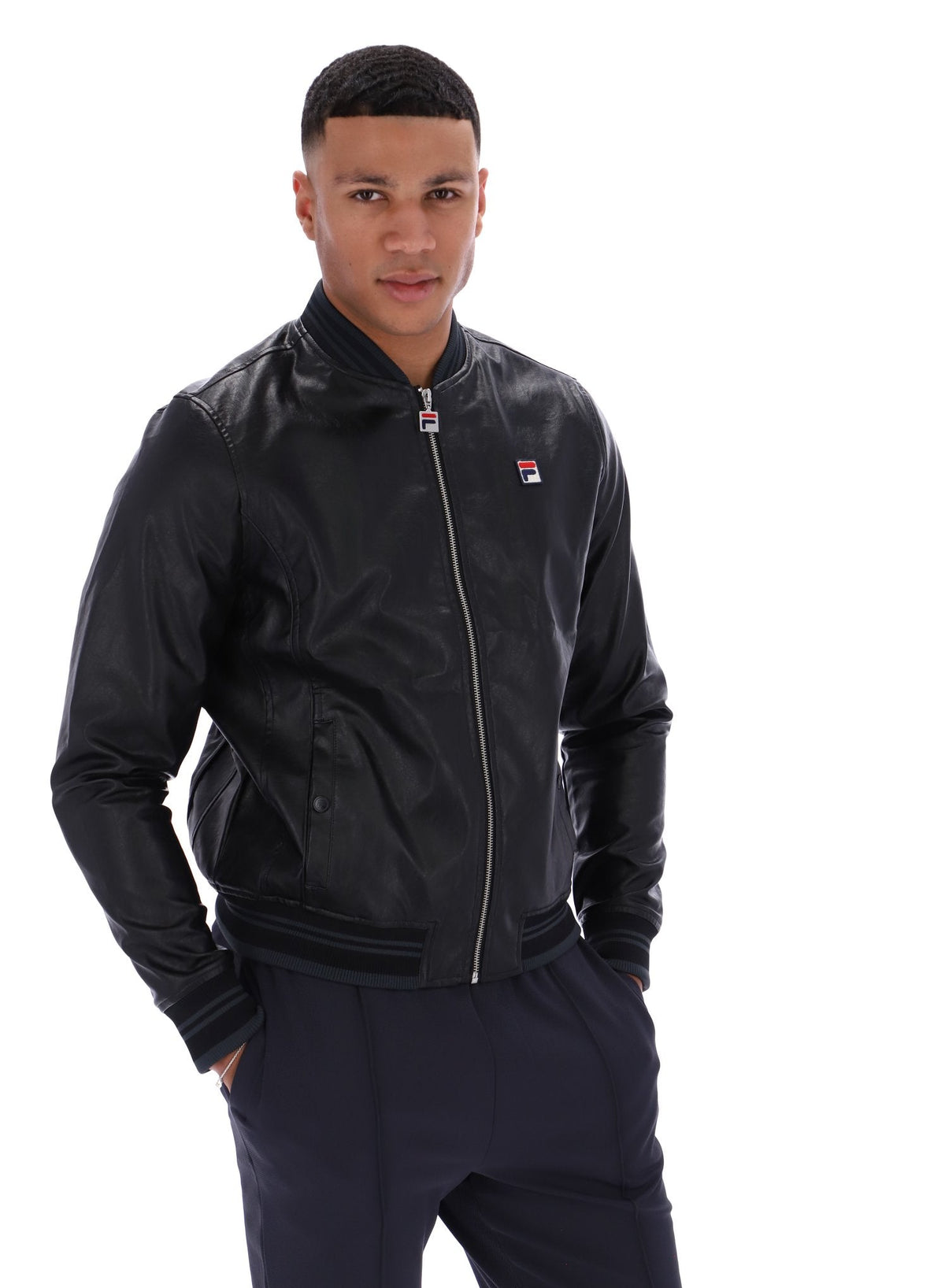 Black Malyk Archive Influence Faux Leather Jacket - Black