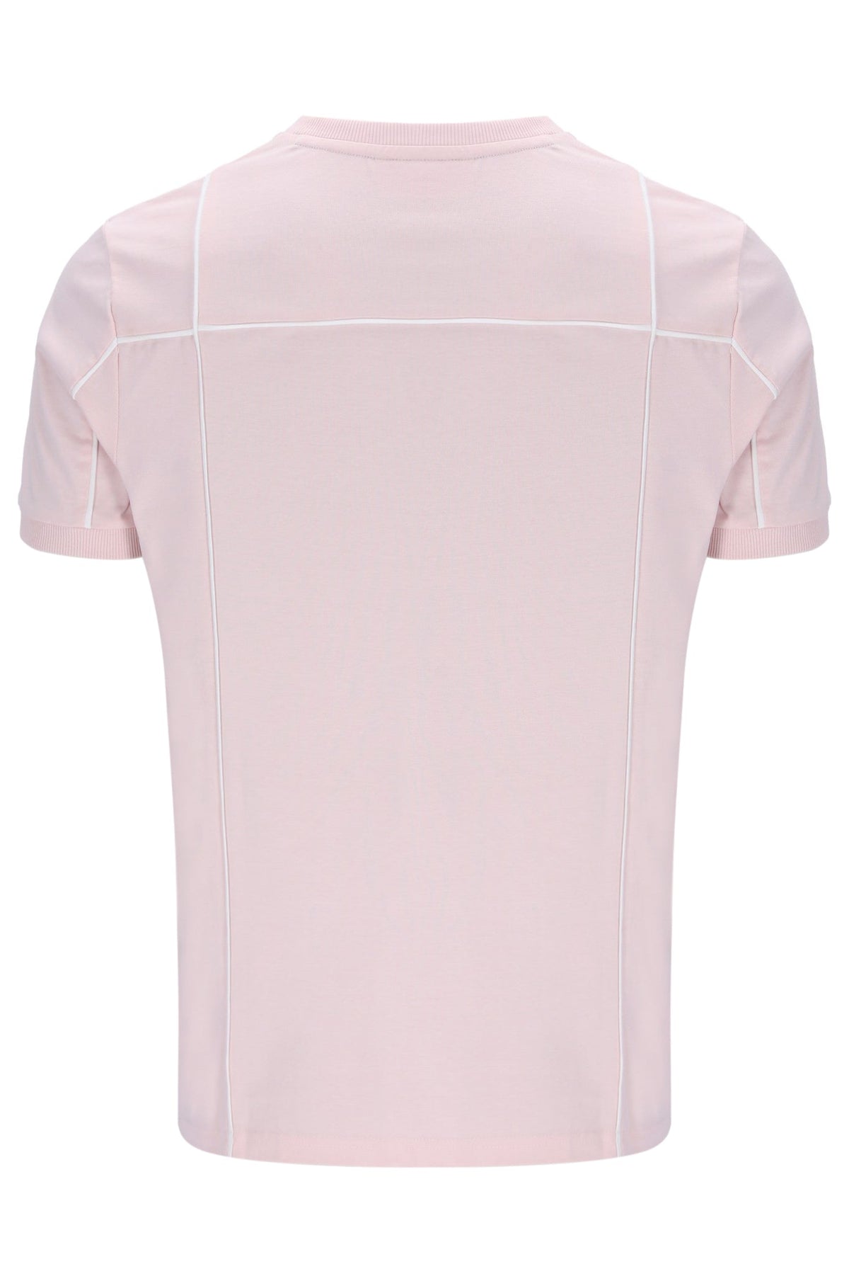 Pale Pink Terri T-Shirt with Contrast Piping - Light Baby Pink