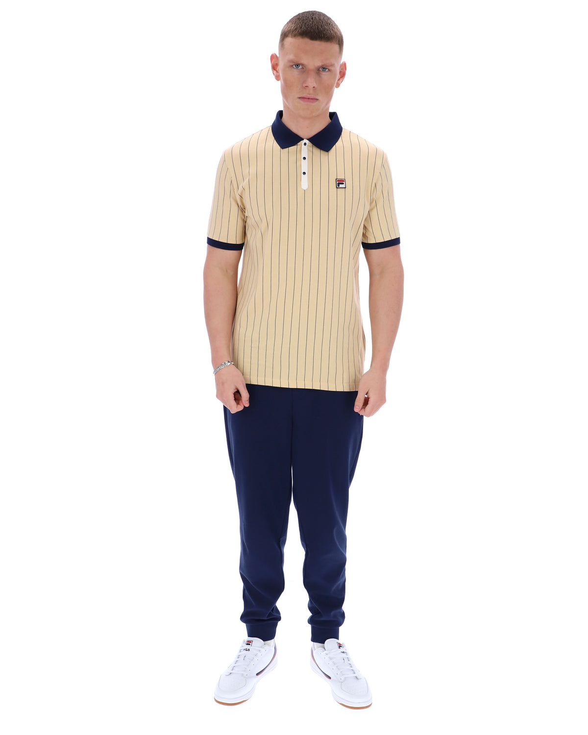 Classic Beige BB1 Classic Vintage Striped Polo - Cambridge Cream