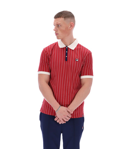 Garnet BB1 Classic Vintage Striped Polo - Lebanese Red