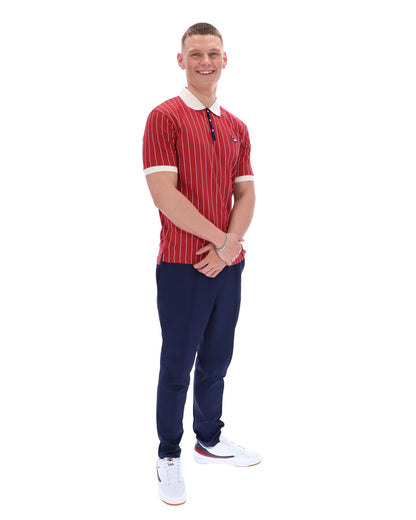 Garnet BB1 Classic Vintage Striped Polo - Lebanese Red