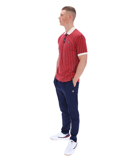 Garnet BB1 Classic Vintage Striped Polo - Lebanese Red