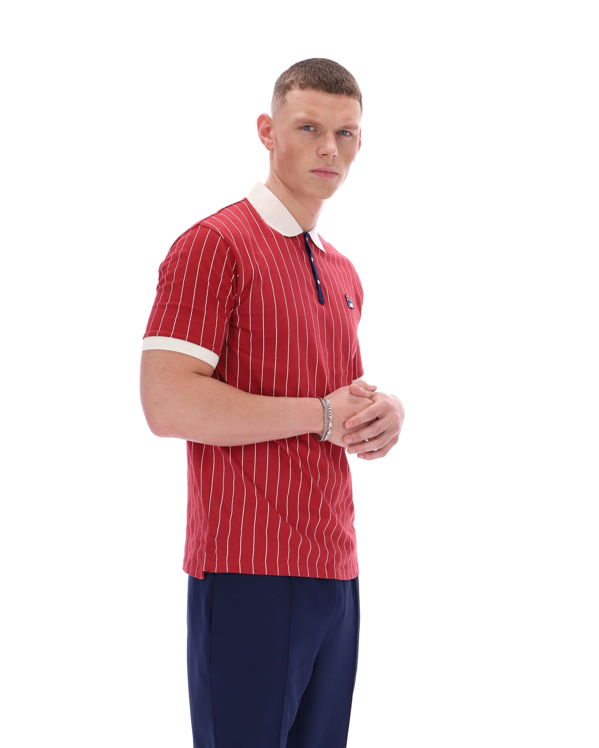 Garnet BB1 Classic Vintage Striped Polo - Lebanese Red