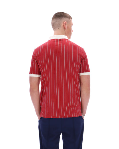 Garnet BB1 Classic Vintage Striped Polo - Lebanese Red