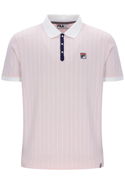 Pale Pink BB1 Classic Vintage Striped Polo - Light Baby Pink