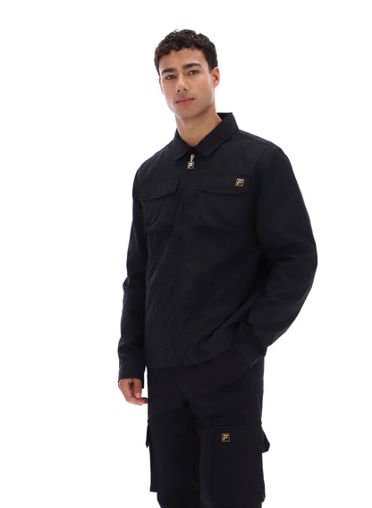 Black Kasa Zip-Through Overshirt - Black