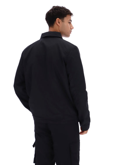 Black Kasa Zip-Through Overshirt - Black