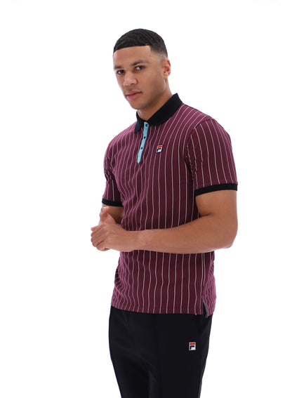 Fig BB1 Classic Vintage Striped Polo - Fig
