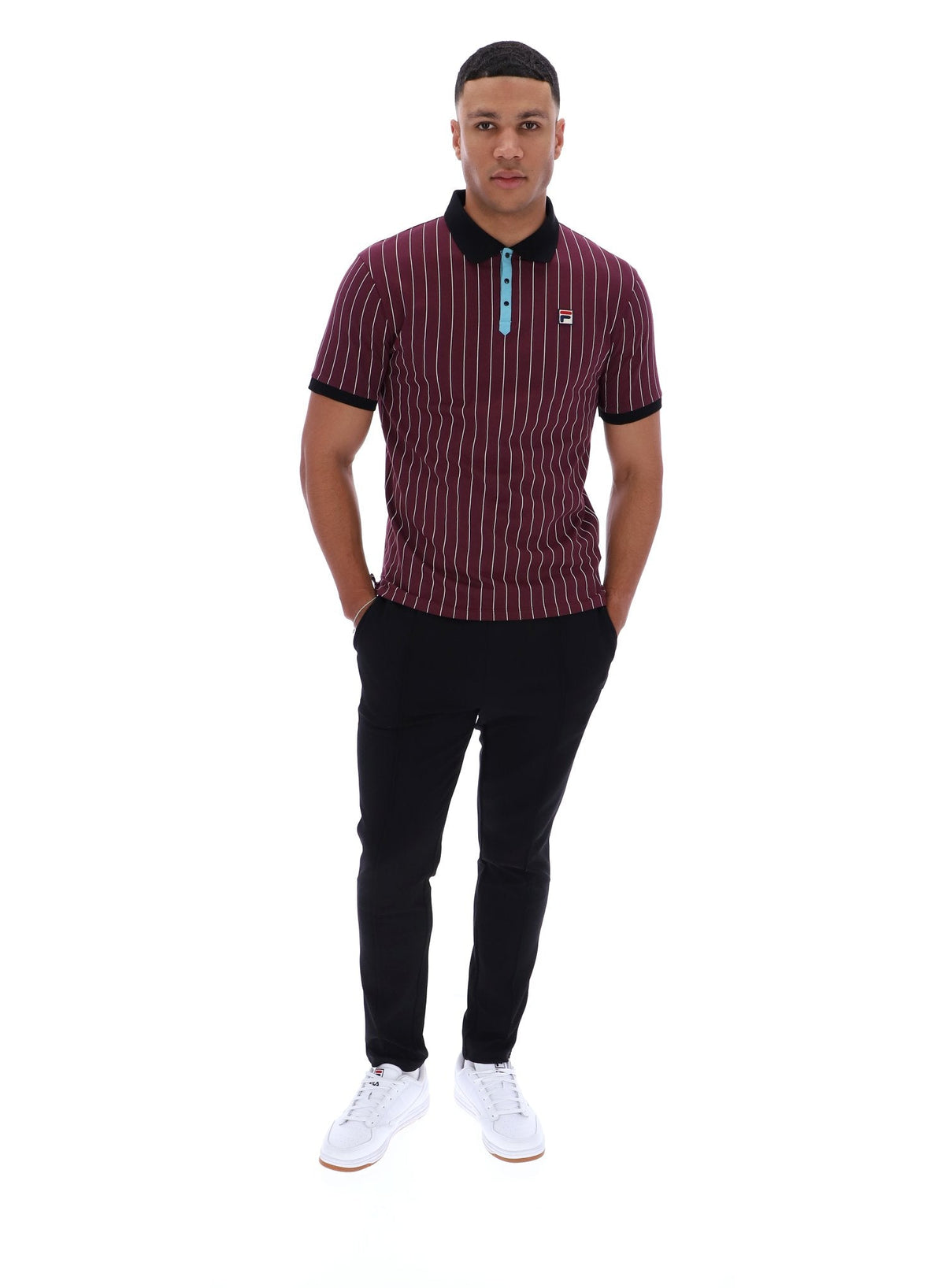 Fig BB1 Classic Vintage Striped Polo - Fig