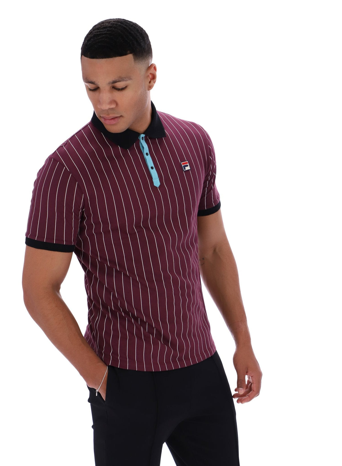 Fig BB1 Classic Vintage Striped Polo - Fig
