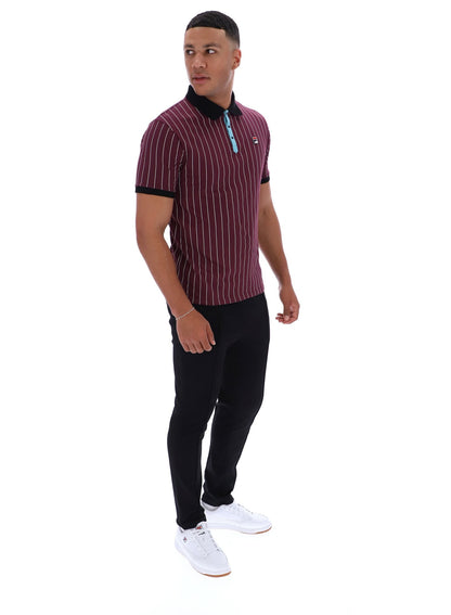 Fig BB1 Classic Vintage Striped Polo - Fig