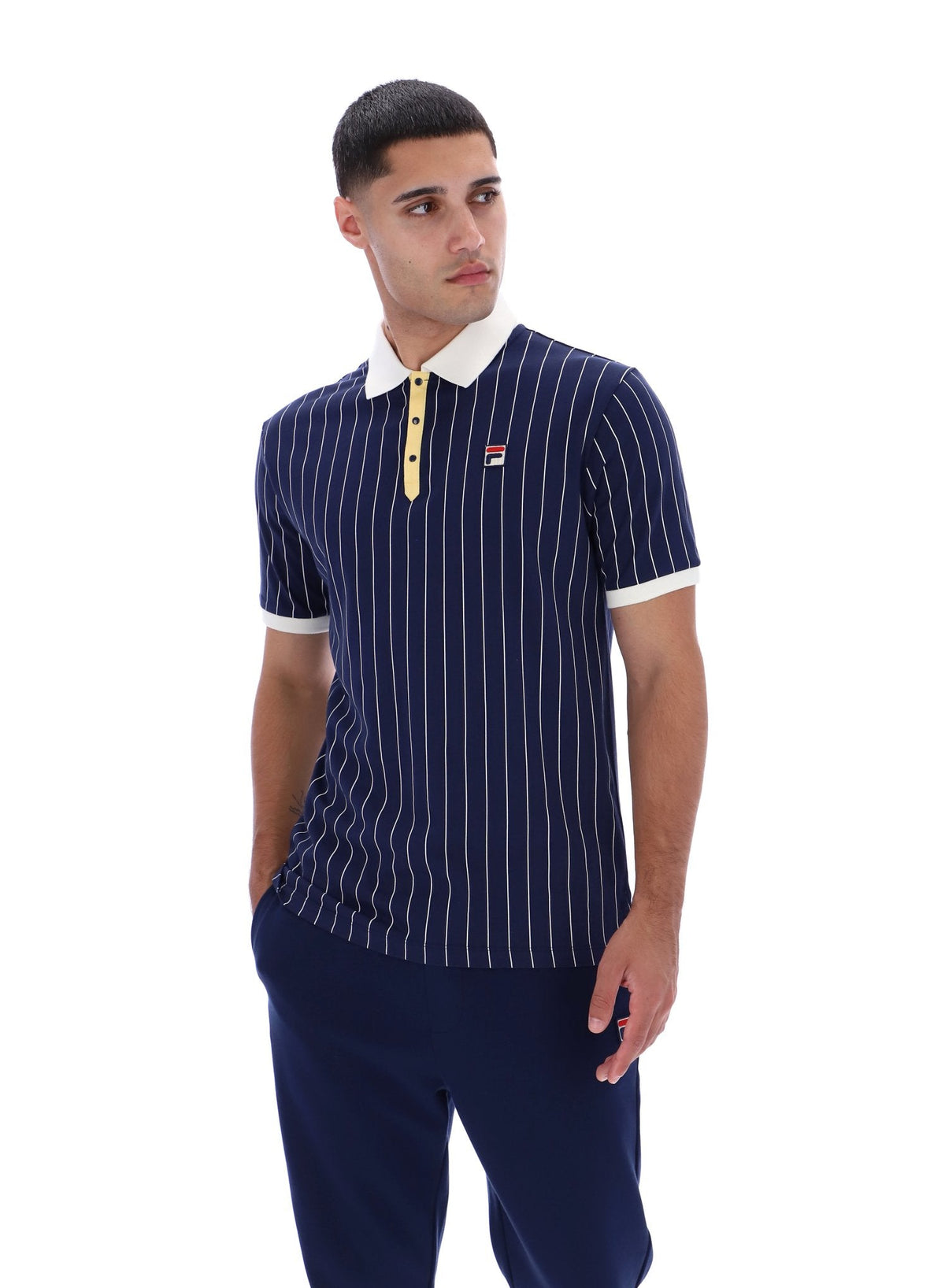 Fila Navy BB1 Classic Vintage Striped Polo - Fila Navy