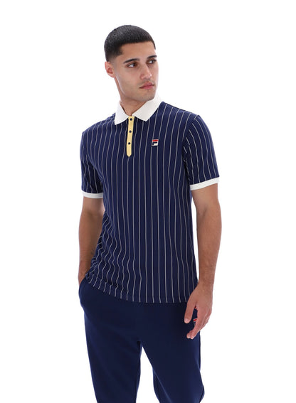 Fila Navy BB1 Classic Vintage Striped Polo - Fila Navy