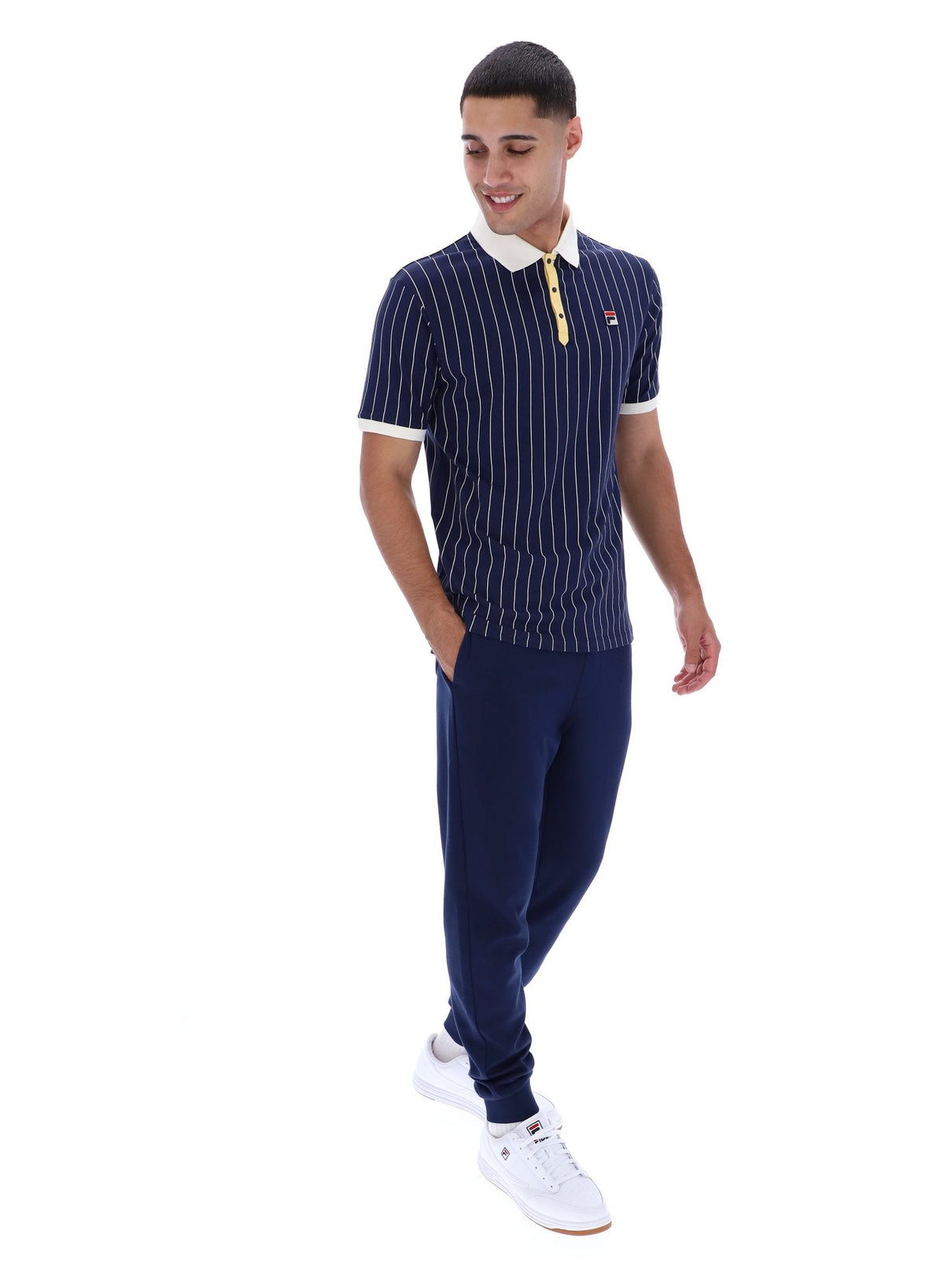 Fila Navy BB1 Classic Vintage Striped Polo - Fila Navy