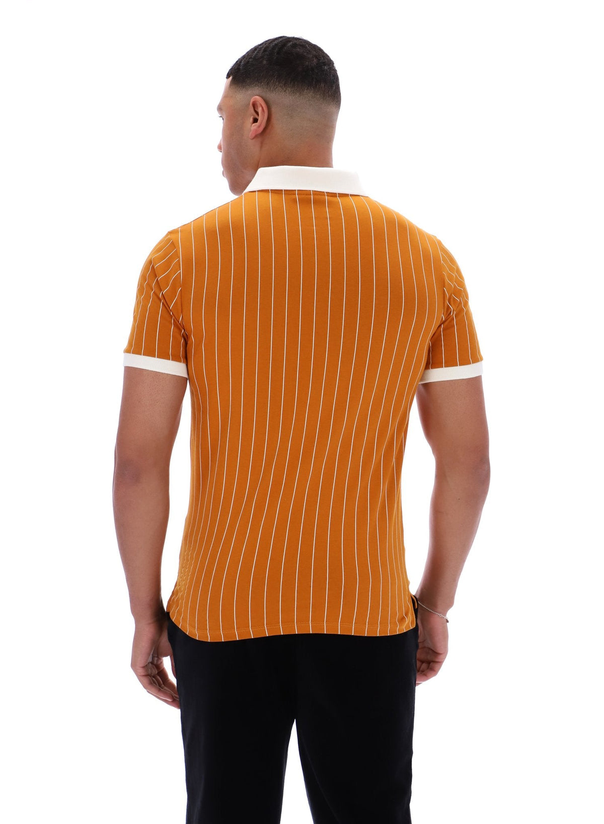 Pumpkin Spice BB1 Classic Vintage Striped Polo - Pumpkin Spice