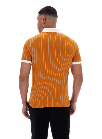 Pumpkin Spice BB1 Classic Vintage Striped Polo - Pumpkin Spice