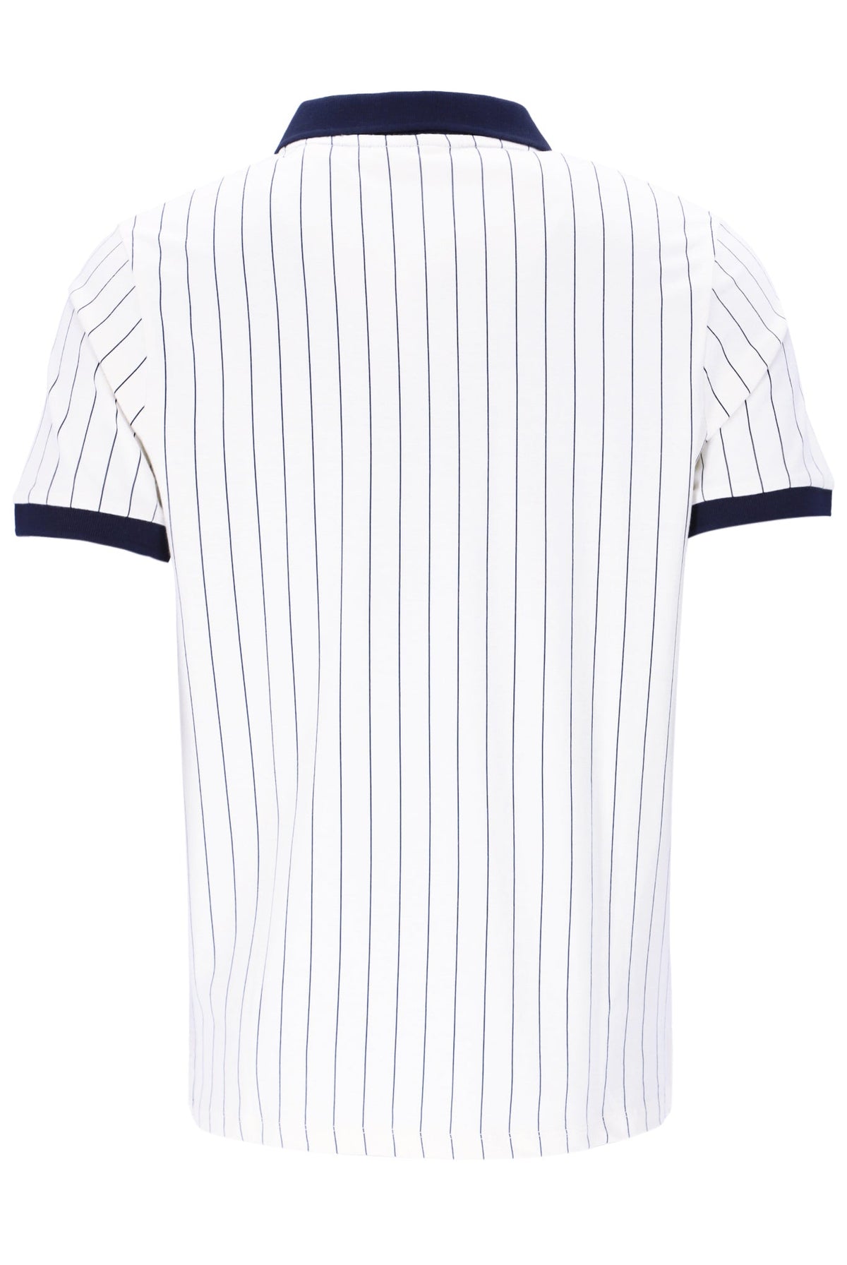 White BB1 Classic Vintage Striped Polo - White