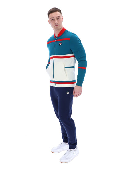 Deep Lagoon Stefan Archive Cut And Sew Track Top - Deep Lagoon