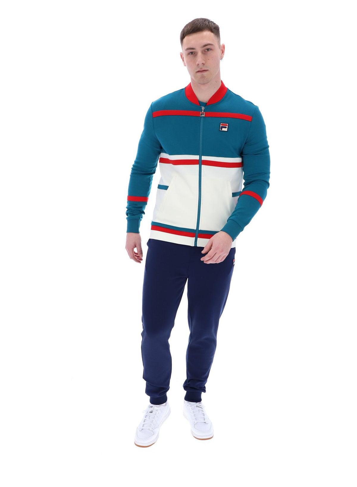 Deep Lagoon Stefan Archive Cut And Sew Track Top - Deep Lagoon