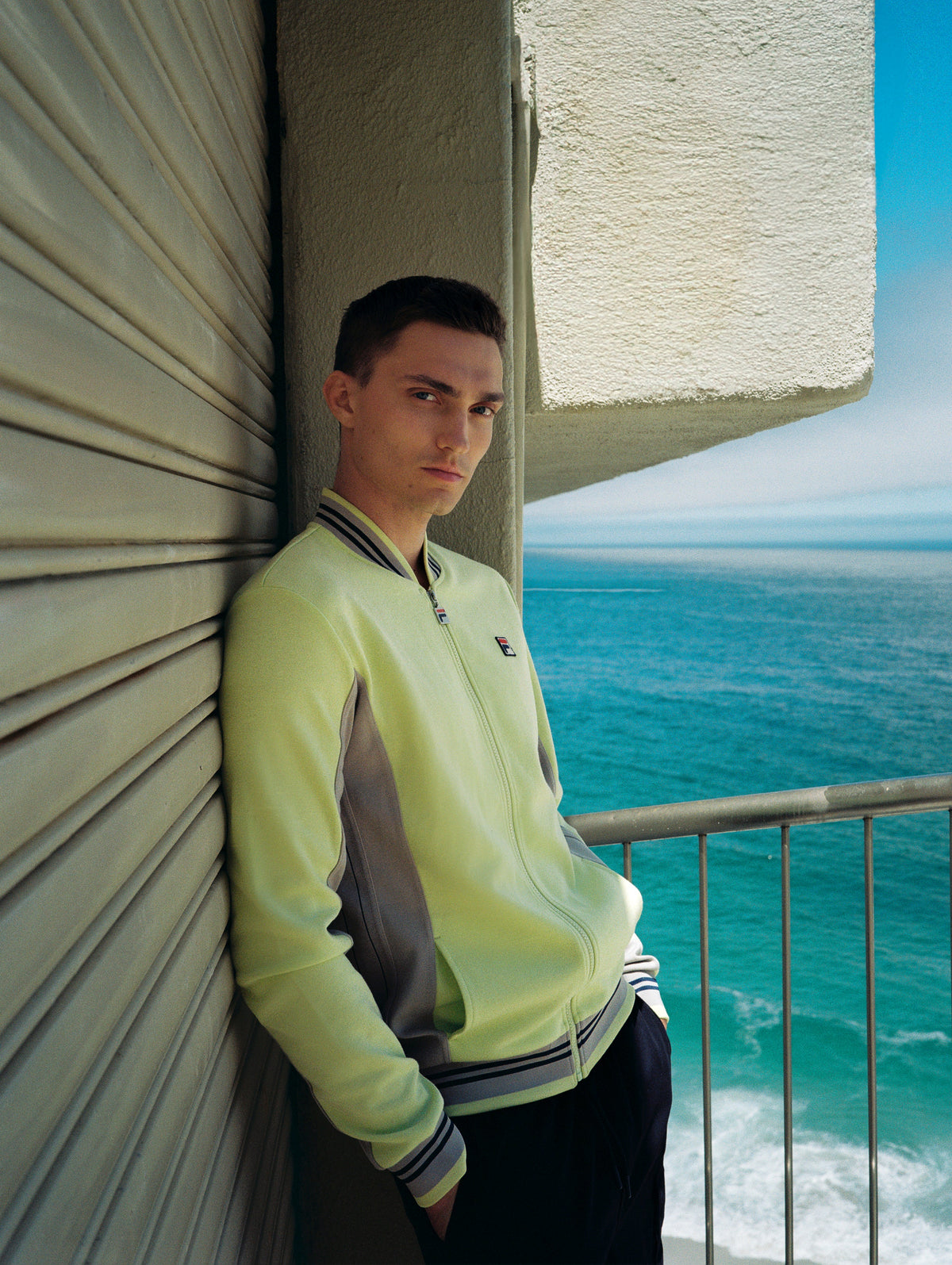 Shadow Lime Settanta Baseball Track Top - Shadow Lime