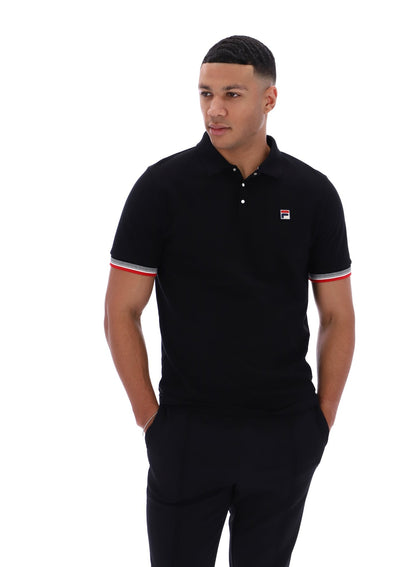 Black Zev Cuff Detail Polo - Black
