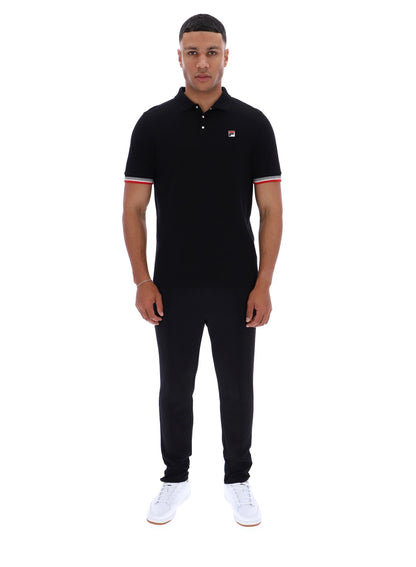 Black Zev Cuff Detail Polo - Black