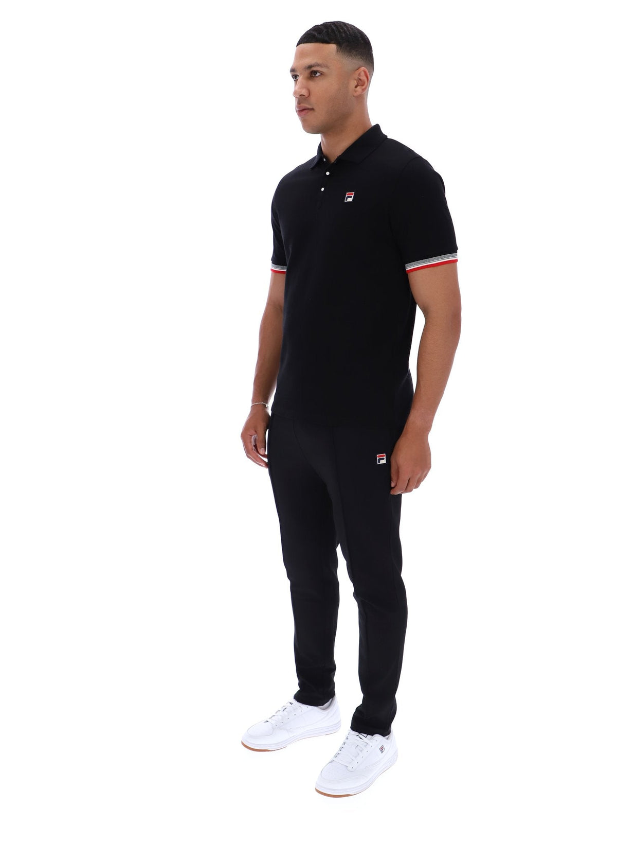 Black Zev Cuff Detail Polo - Black