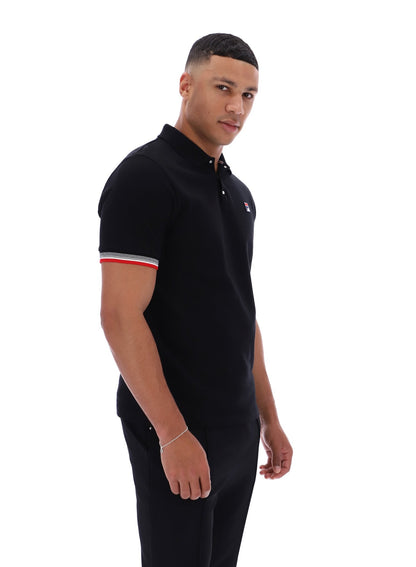 Black Zev Cuff Detail Polo - Black