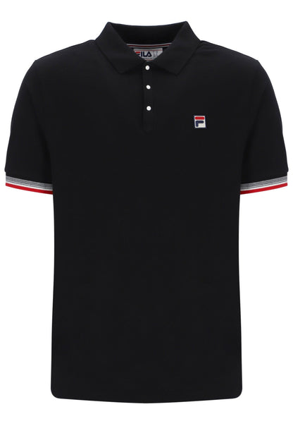 Black Zev Cuff Detail Polo - Black