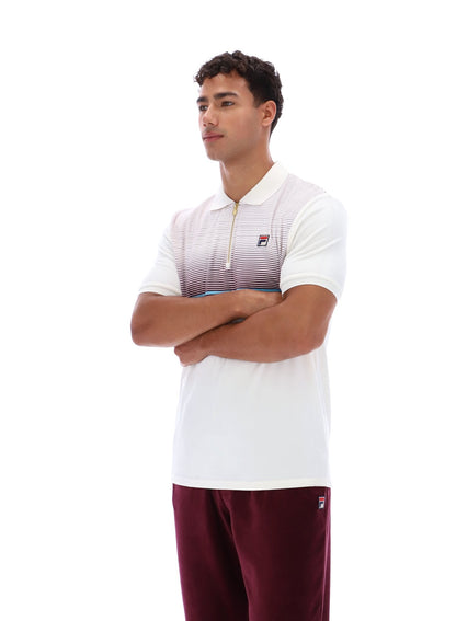 Gardenia Paco Zip Up Velour Polo - Gardenia