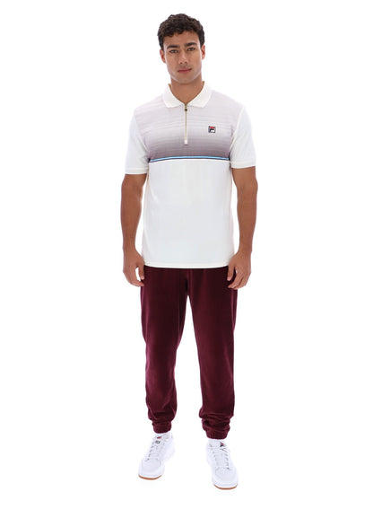 Gardenia Paco Zip Up Velour Polo - Gardenia