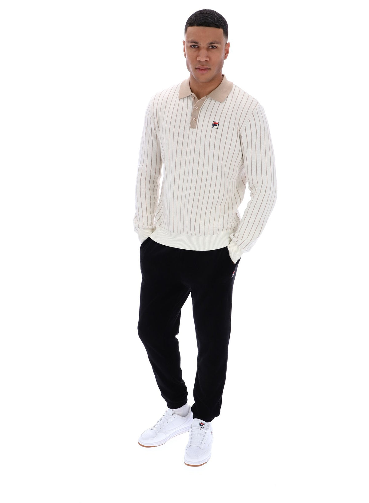 Gardenia Kobe Striped Knit Polo - Gardenia