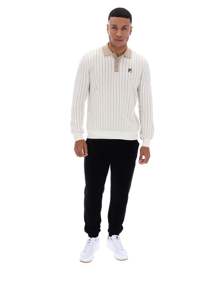 Gardenia Kobe Striped Knit Polo - Gardenia