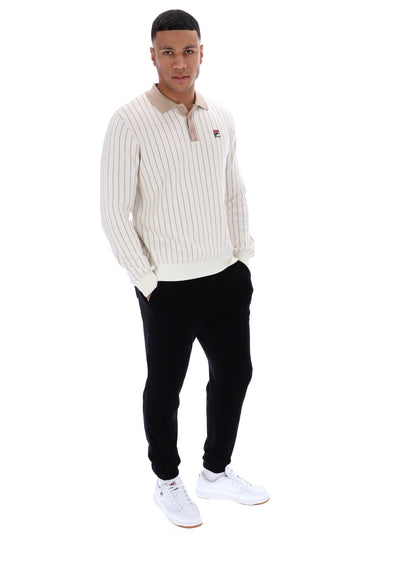 Gardenia Kobe Striped Knit Polo - Gardenia