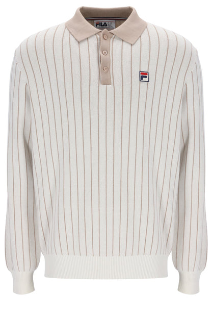 Gardenia Kobe Striped Knit Polo - Gardenia