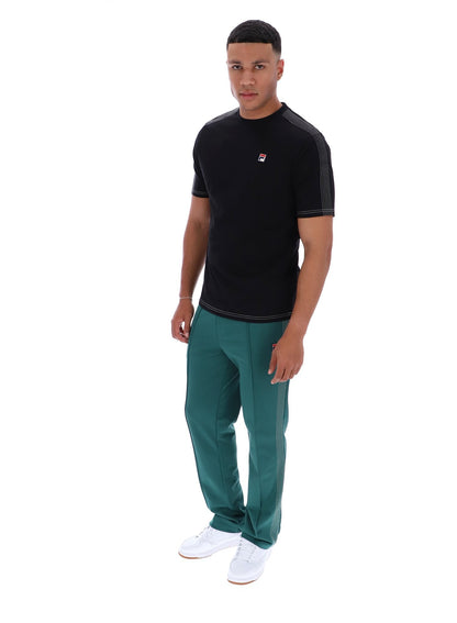 Black Trey Contrast Stitch Tee - Black