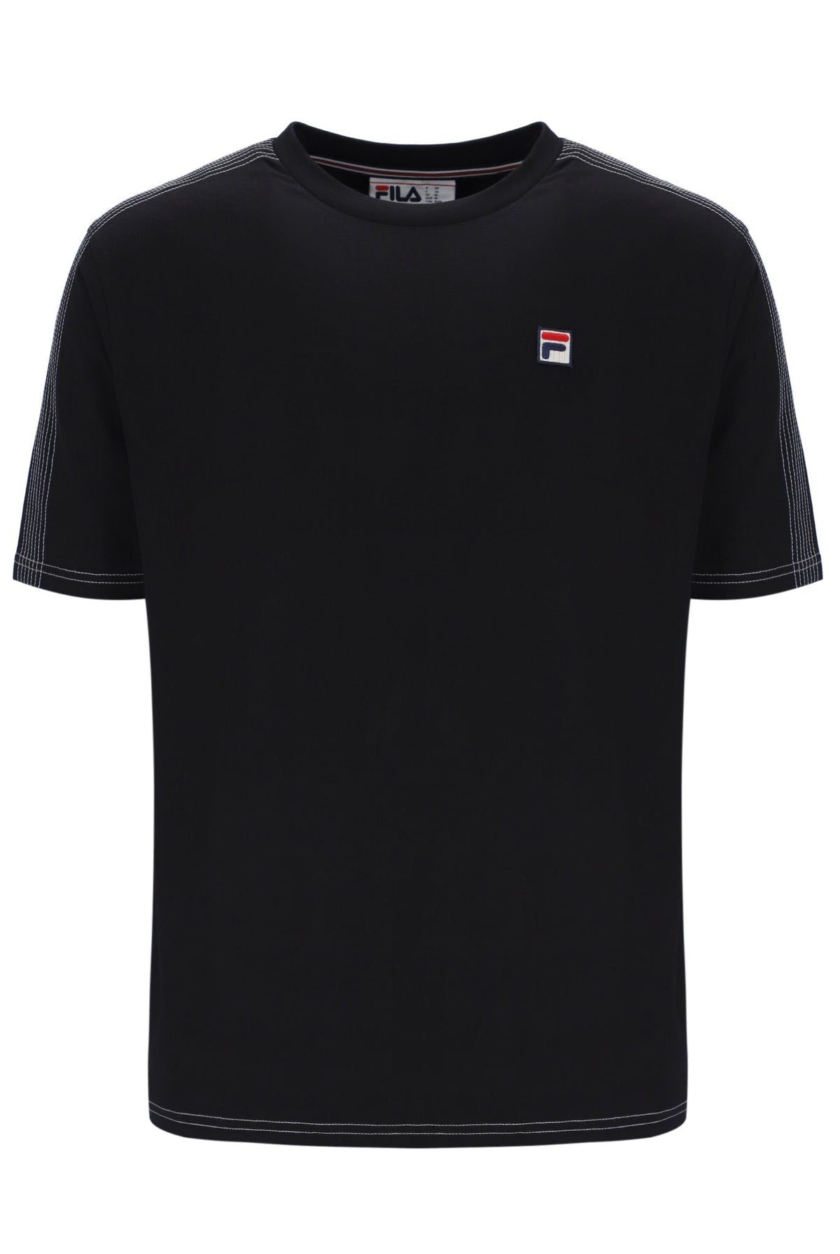 Black Trey Contrast Stitch Tee - Black